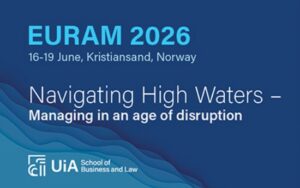 Visuel de la conférence EURAM 2026 – Navigating High Waters : Managing in an age of disruption, 16-19 juin, Kristiansand, Norvège